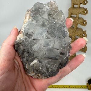 Gray black cubic fluorite Crystal Accent